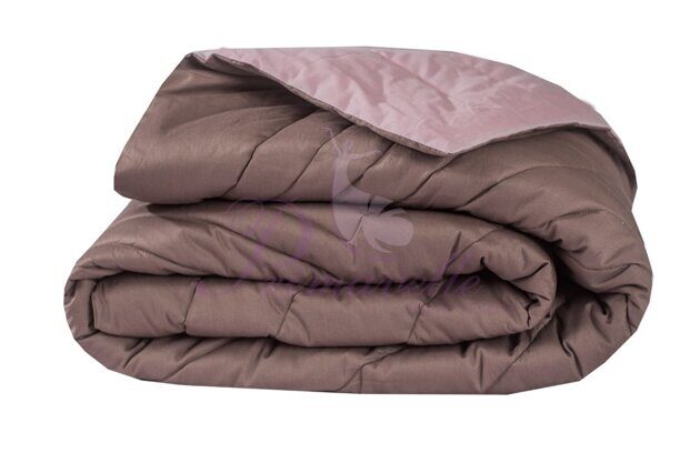 Одеяло - покрывало Duo с художественной стежкой 230х250 см шоколад/св. лиловый Primavelle
